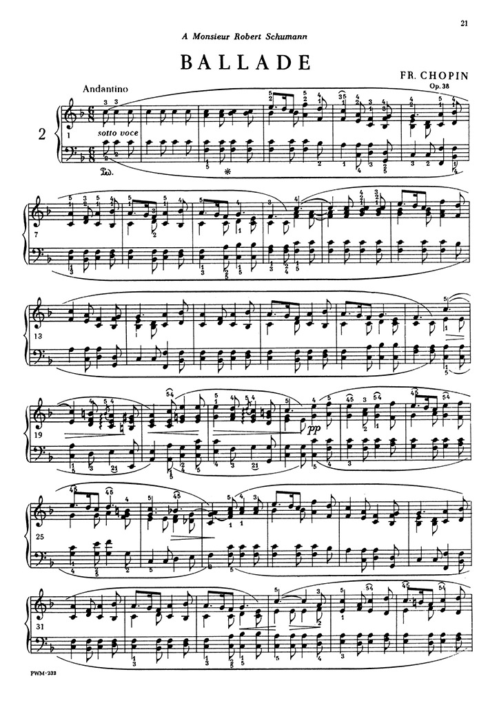 ショパン：バラード第2番 Op.38 / パデレフスキ サンプル