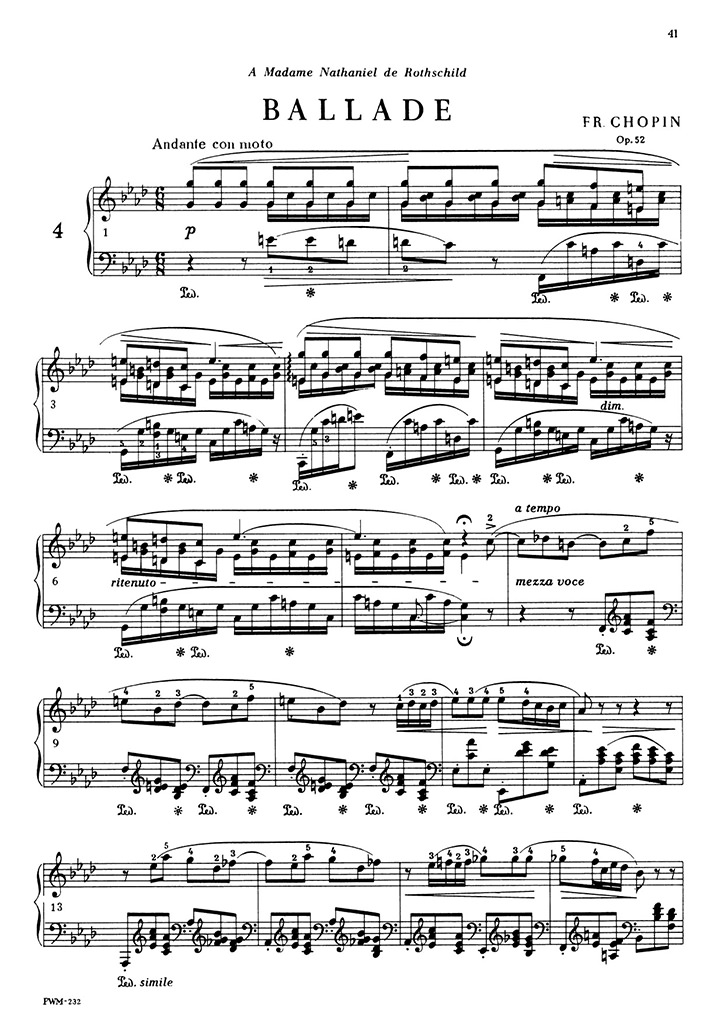 ショパン：バラード第4番 Op.52 / パデレフスキ サンプル