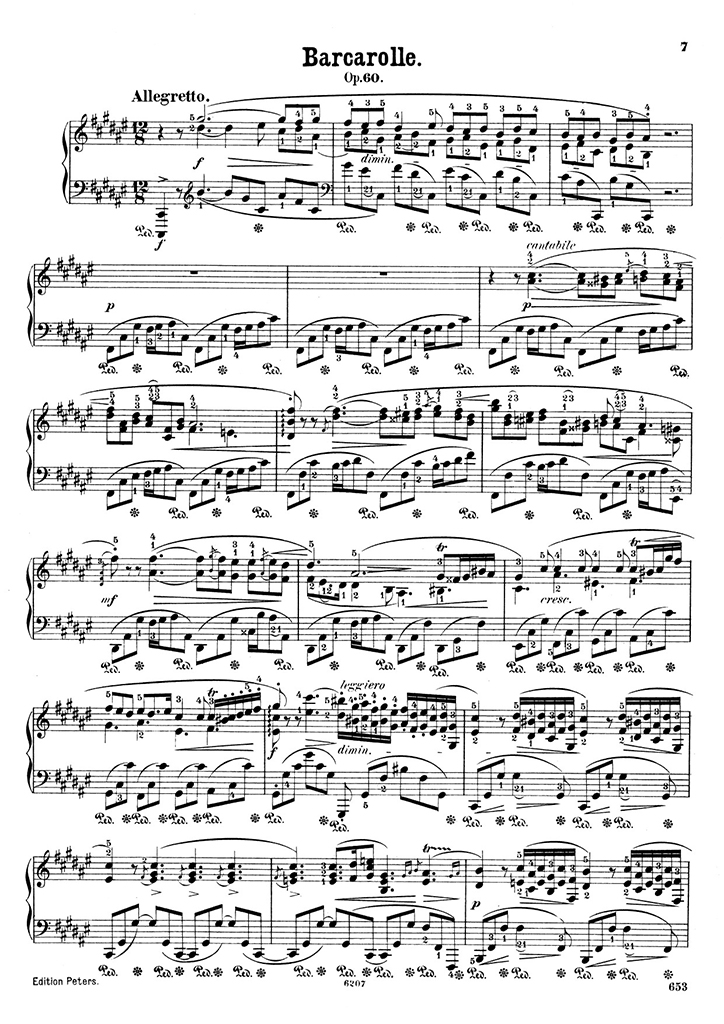 ショパン：舟歌（バルカローレ）Op.60 / ペータース サンプル