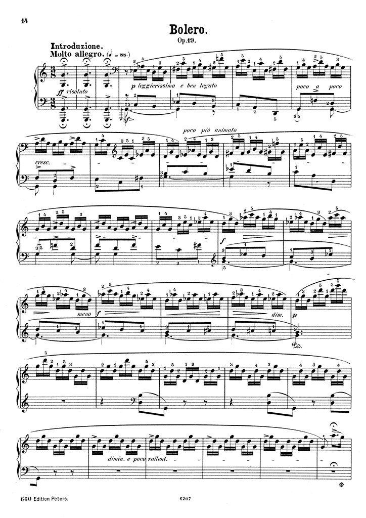 ショパン：ボレロ Op.19 / ペータース サンプル