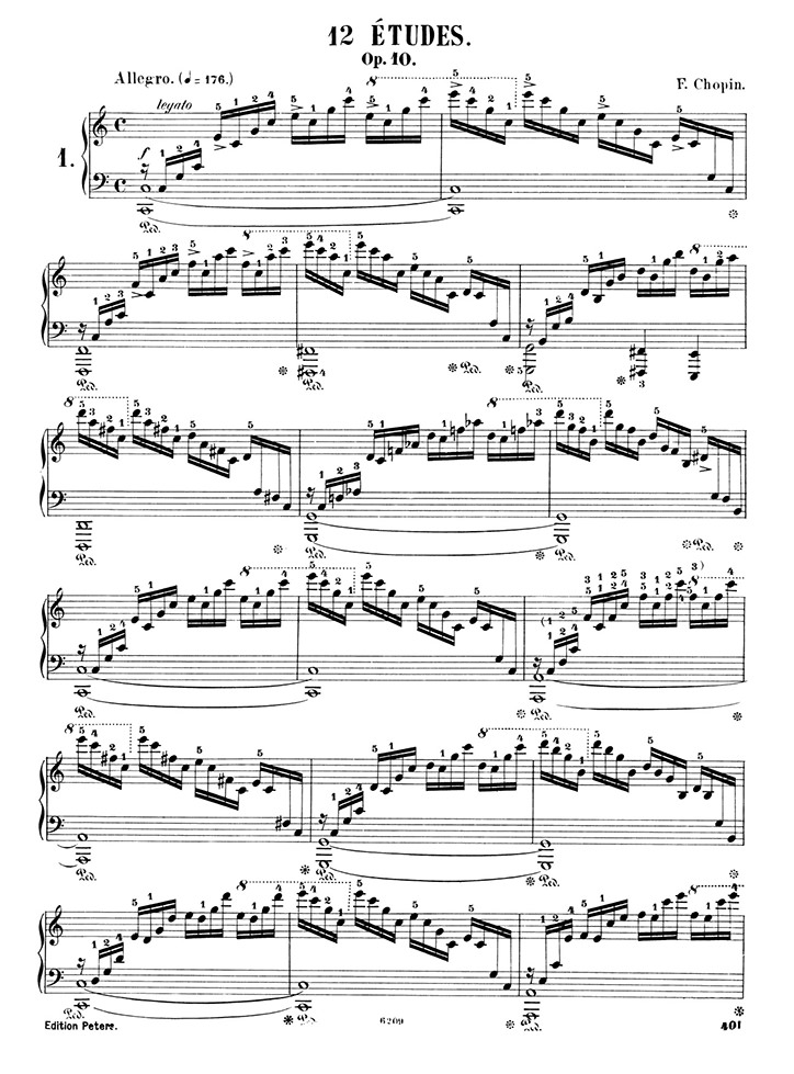 ショパン：12の練習曲 Op.10 第1番『滝』 / ペータース サンプル