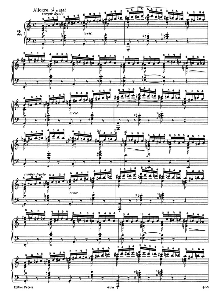 ショパン：12の練習曲 Op.10 第2番 / ペータース サンプル