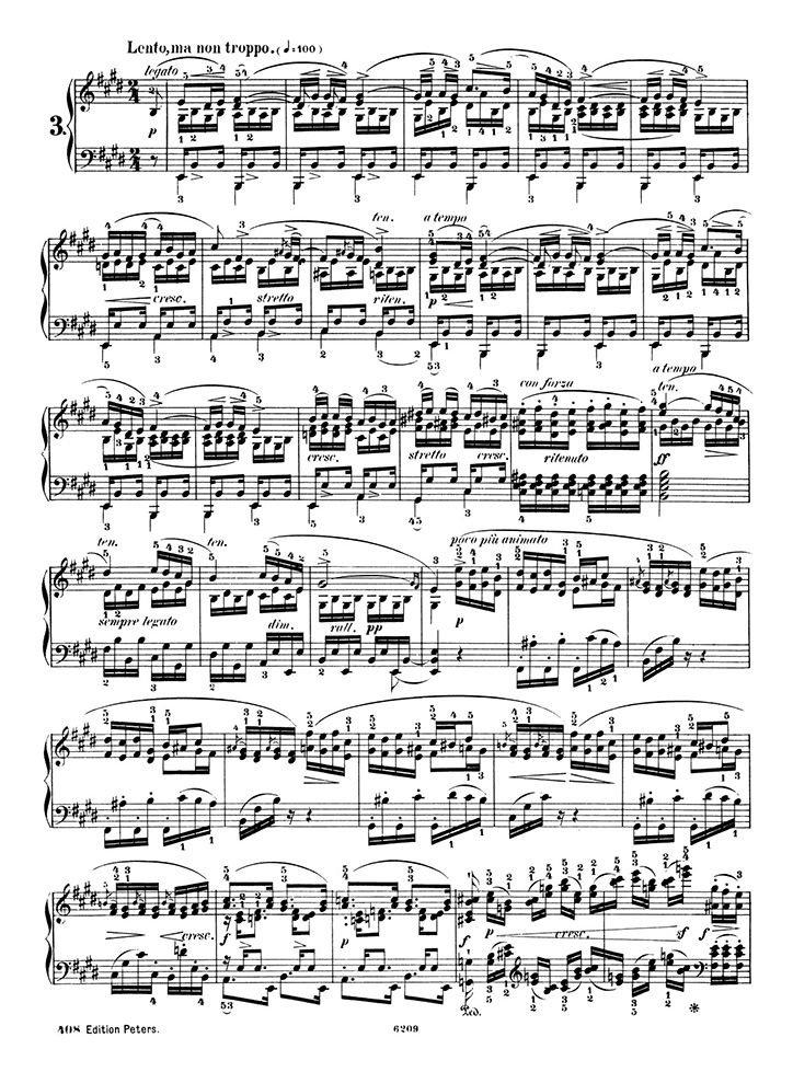 ショパン：12の練習曲 Op.10 第3番『別れ』 / ペータース サンプル