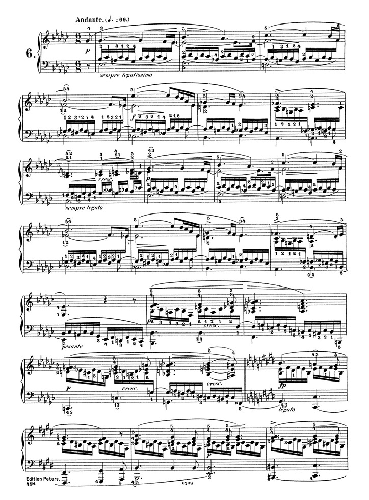 ショパン：12の練習曲 Op.10 第6番 / ペータース サンプル
