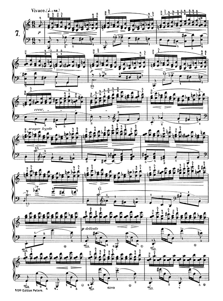 ショパン：12の練習曲 Op.10 第7番 / ペータース サンプル