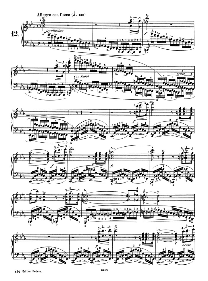 ショパン：12の練習曲 Op.10 第12番『革命』 / ペータース サンプル