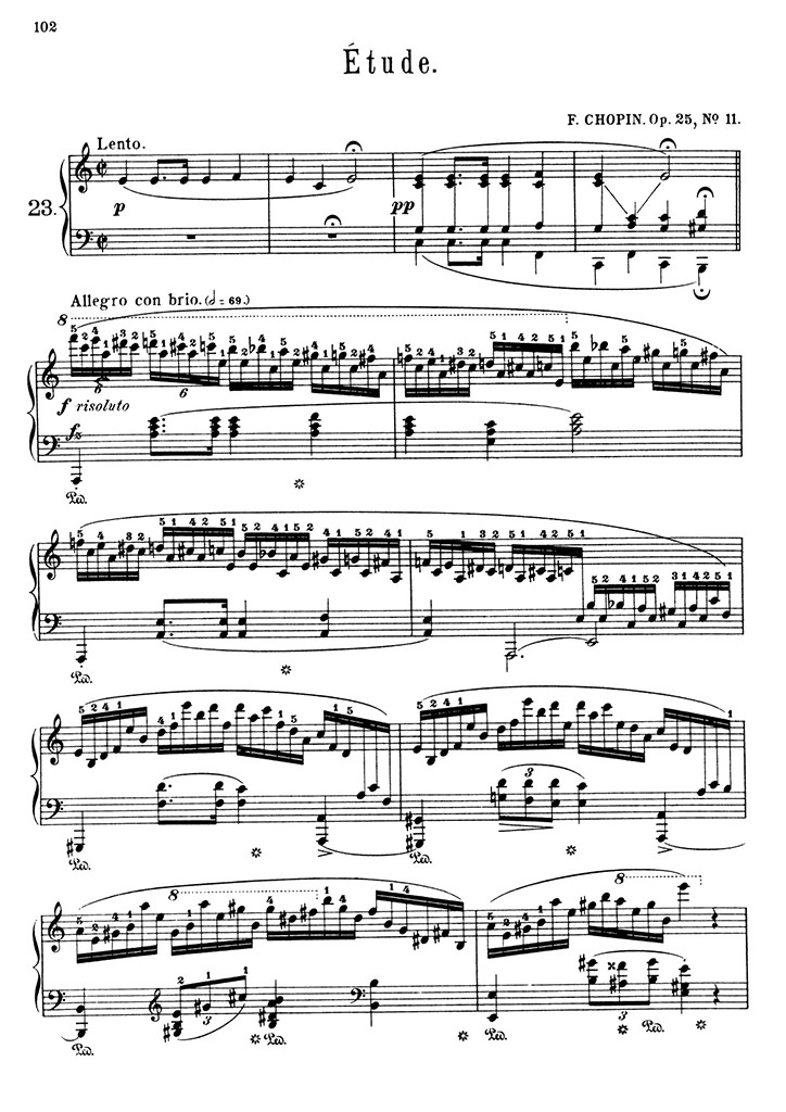 ショパン：12の練習曲 Op.25 第11番『木枯らし』 / シャーマー サンプル