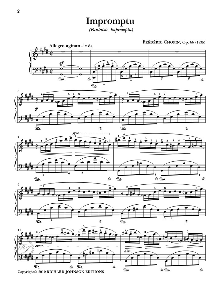 ショパン：即興曲第4番『幻想即興曲』Op.66 / Richard Johnson Editions サンプル