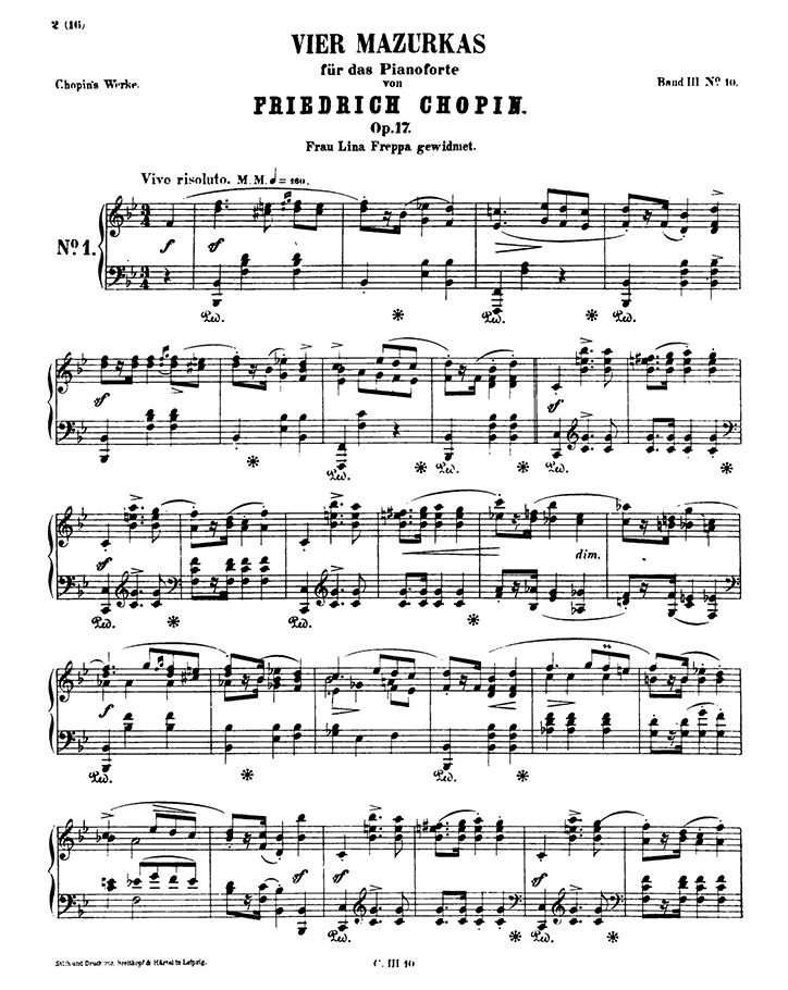 ショパン：マズルカ第10番 Op.17 No.1 / ブライトコプフ・ウント・ヘルテル サンプル