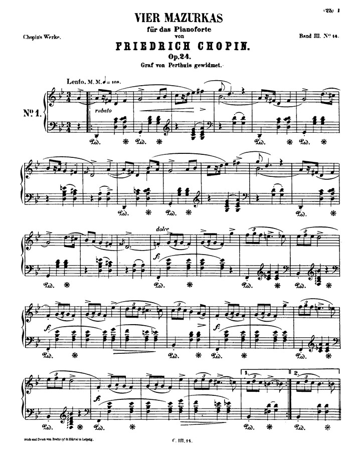 ショパン：マズルカ第14番 Op.24 No.1 / ブライトコプフ・ウント・ヘルテル サンプル