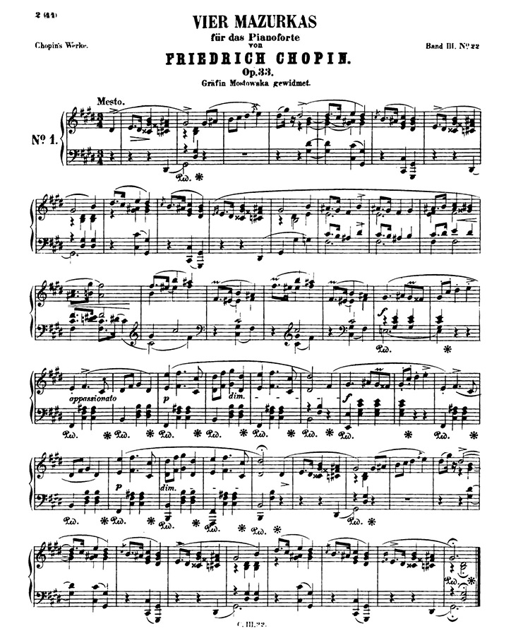 ショパン：マズルカ第22番 Op.33 No.1 / ブライトコプフ・ウント・ヘルテル サンプル