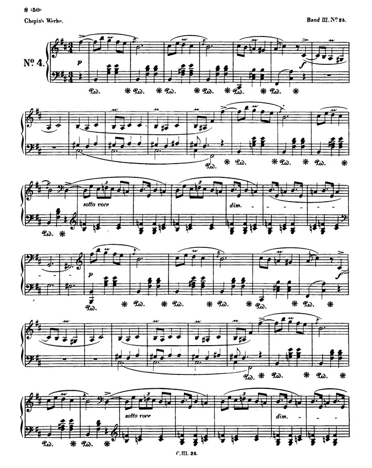 ショパン：マズルカ第25番 Op.33 No.4 / ブライトコプフ・ウント・ヘルテル サンプル