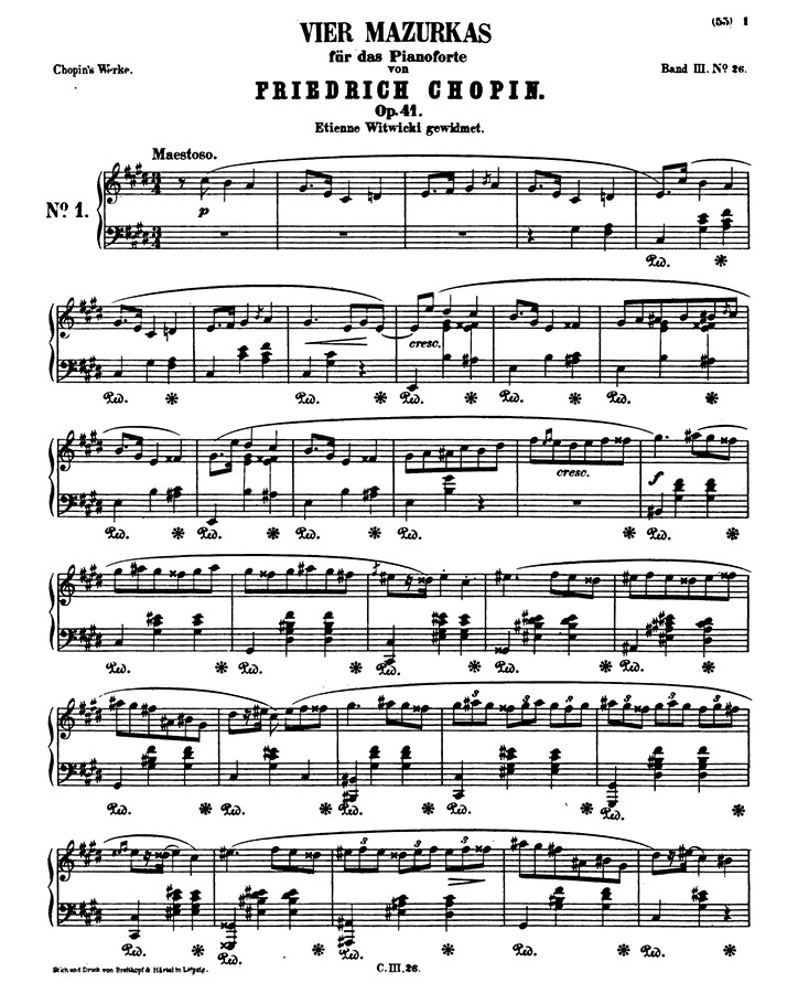 ショパン：マズルカ第26番 Op.41 No.1 / ブライトコプフ・ウント・ヘルテル サンプル