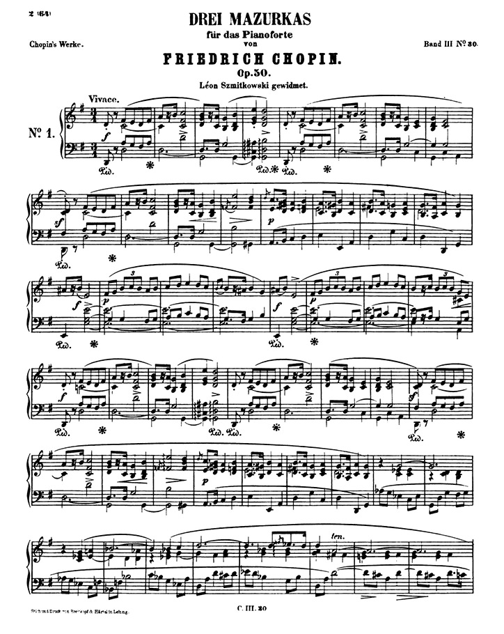 ショパン：マズルカ第30番 Op.50 No.1 / ブライトコプフ・ウント・ヘルテル サンプル