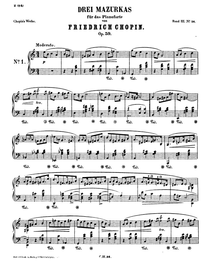 ショパン：マズルカ第36番 Op.59 No.1 / ブライトコプフ・ウント・ヘルテル サンプル