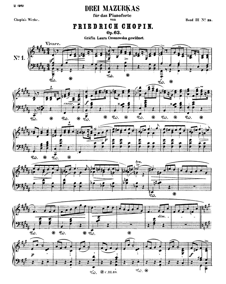 ショパン：マズルカ第39番 Op.63 No.1 / ブライトコプフ・ウント・ヘルテル サンプル