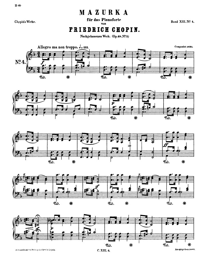 ショパン：マズルカ第48番 Op.68 No.3 / ブライトコプフ・ウント・ヘルテル サンプル