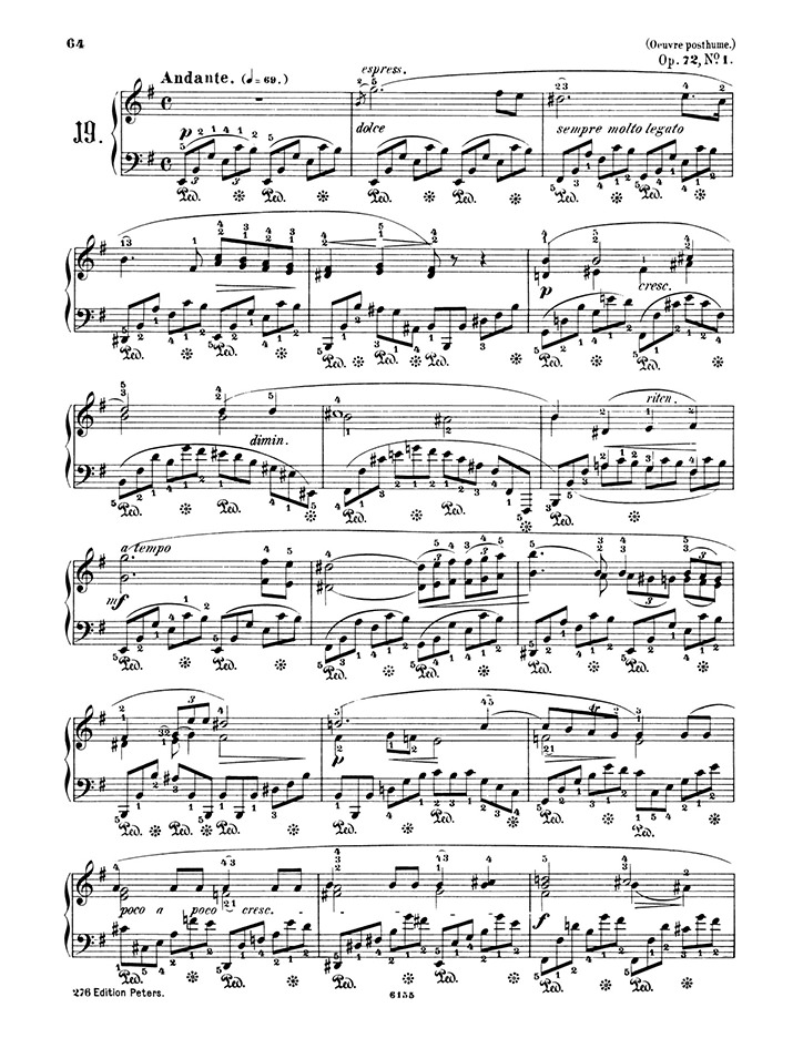 ショパン：夜想曲第19番 Op.72 No.1 / ペータース サンプル