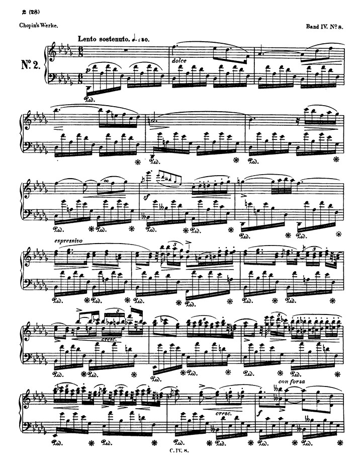 ショパン：夜想曲第8番 Op.27 No.2 / ブライトコプフ・ウント・ヘルテル サンプル