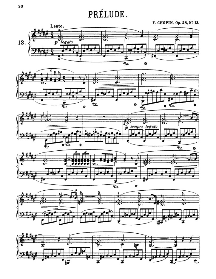 ショパン：24の前奏曲 Op.28 第13番 / シャーマー サンプル