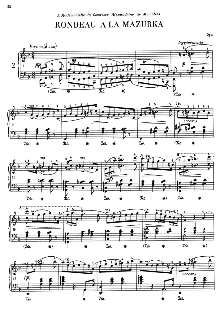 ショパン：マズルカ風ロンド ヘ長調 Op.5 / パデレフスキ サンプル