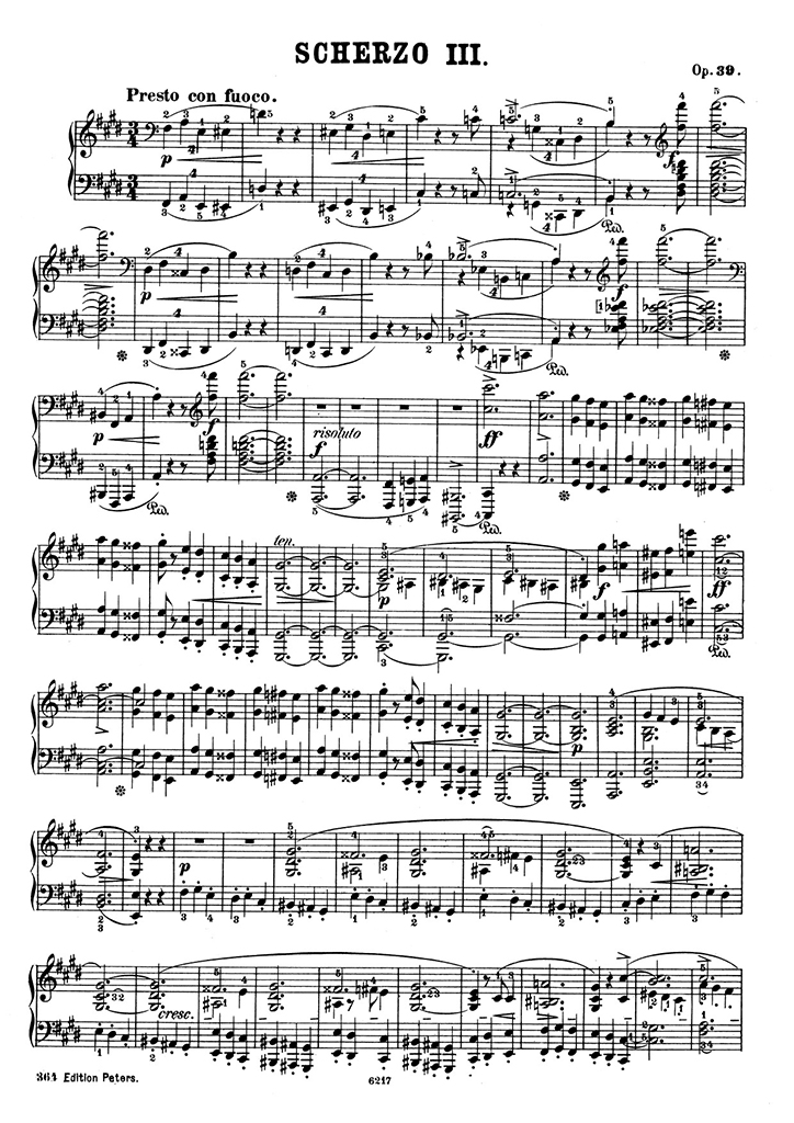 ショパン：スケルツォ第3番 Op.39 / ペータース サンプル