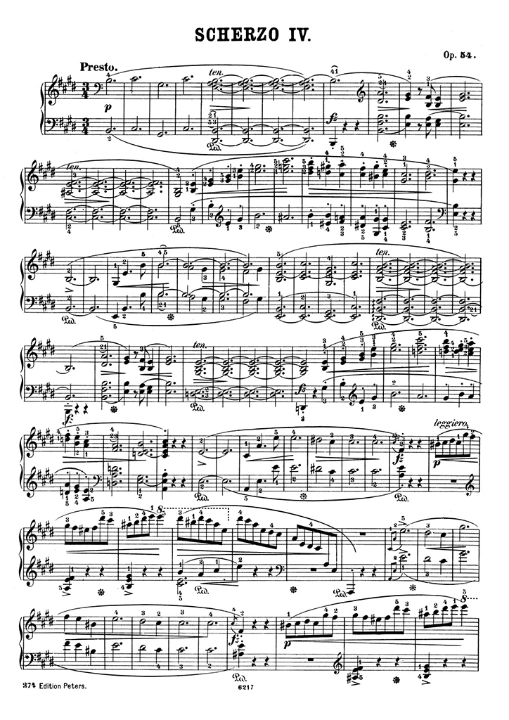ショパン：スケルツォ第4番 Op.54 / ペータース サンプル