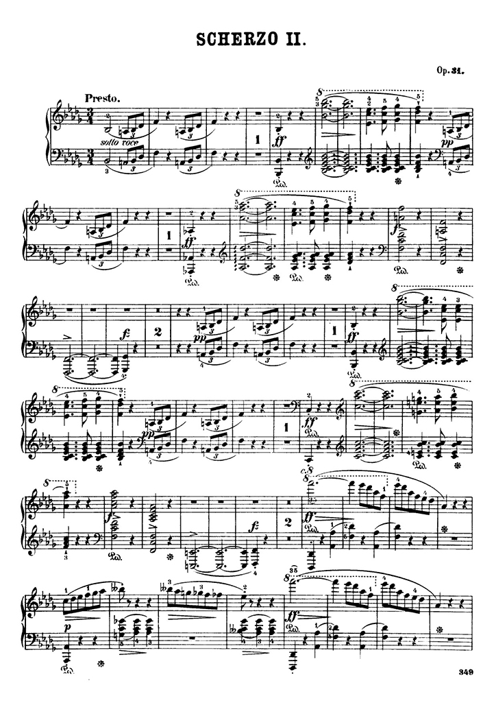 ショパン：スケルツォ第2番 Op.31 / ペータース サンプル