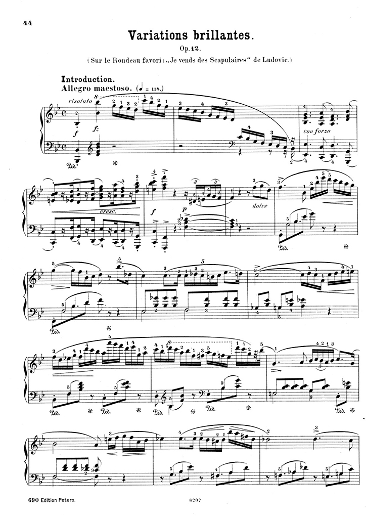 ショパン：華麗なる変奏曲 Op.12 / ペータース サンプル