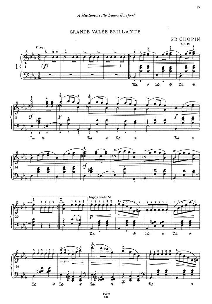 無料楽譜】ワルツ第1番 Op.18『華麗なる大円舞曲』 | フリーショパン
