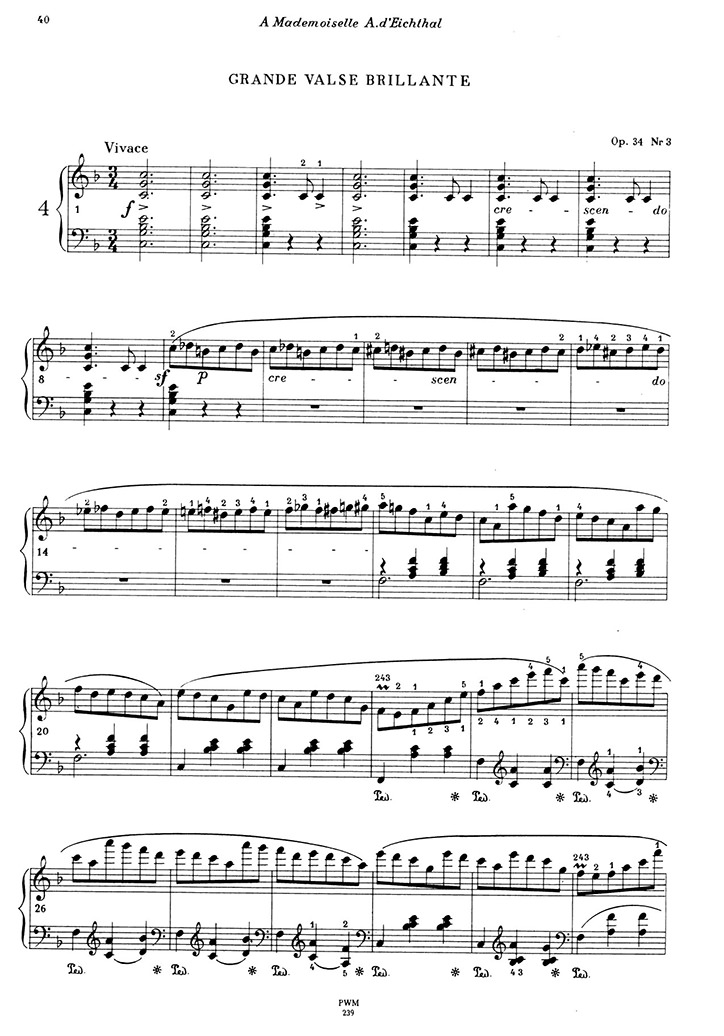 ショパン：ワルツ第4番『猫のワルツ』Op.34 No.3 / パデレフスキ サンプル