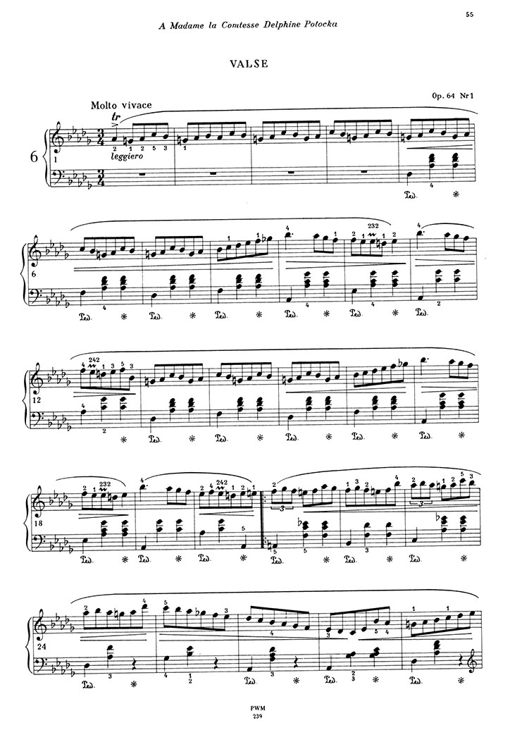 ショパン：ワルツ第6番『小犬のワルツ』Op.64 No.1 / パデレフスキ サンプル
