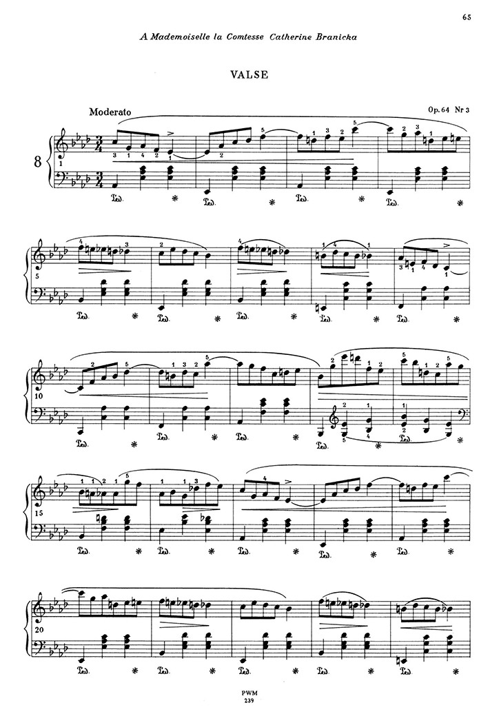 無料楽譜】ワルツ第8番 Op.64 No.3 | フリーショパン